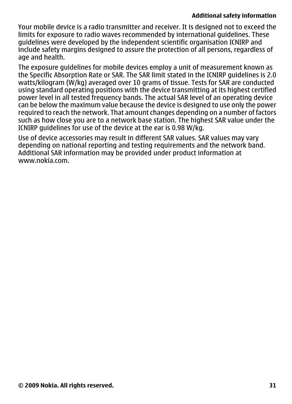 Nokia 2330 Classic User Manual | Page 31 / 33