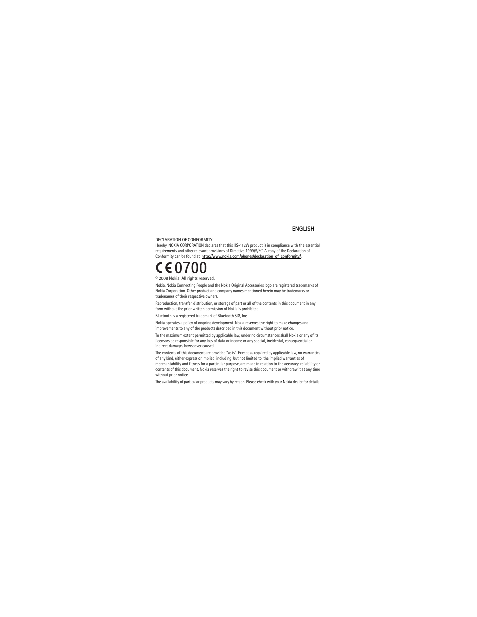 Nokia BLUETOOTH HEADSET BH-212 User Manual | Page 2 / 48