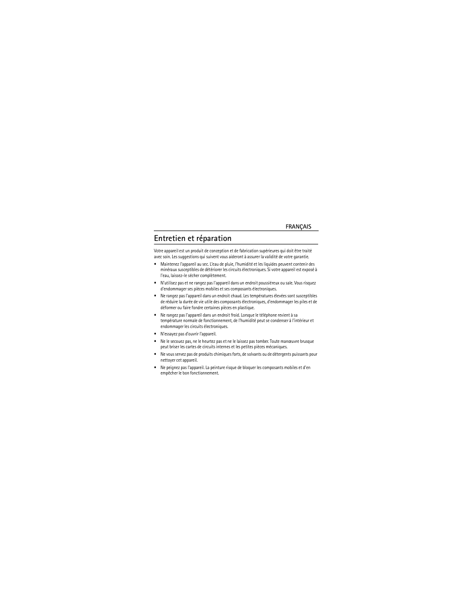 Entretien et réparation | Nokia BLUETOOTH HEADSET BH-212 User Manual | Page 46 / 48