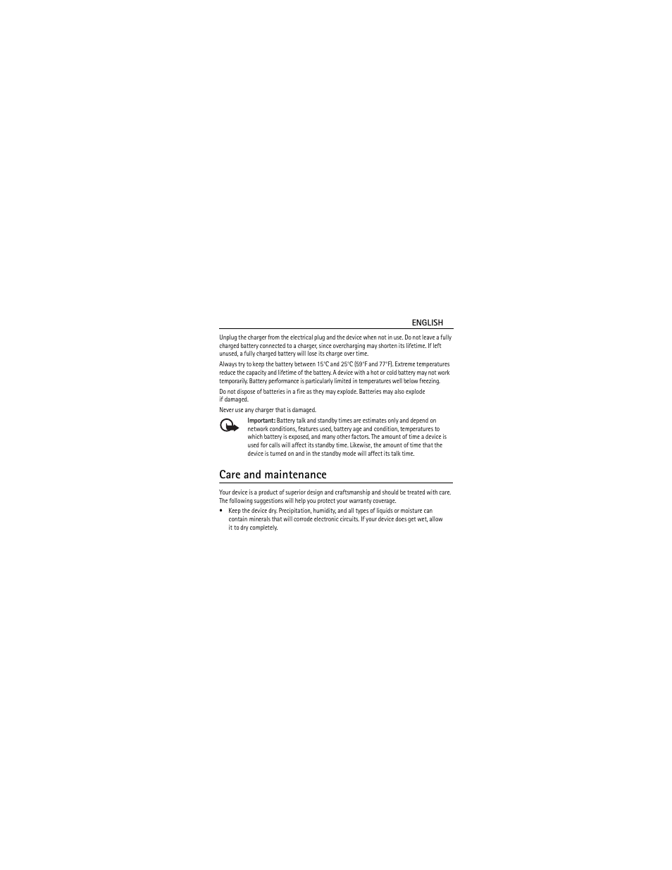 Care and maintenance | Nokia BLUETOOTH HEADSET BH-212 User Manual | Page 8 / 48