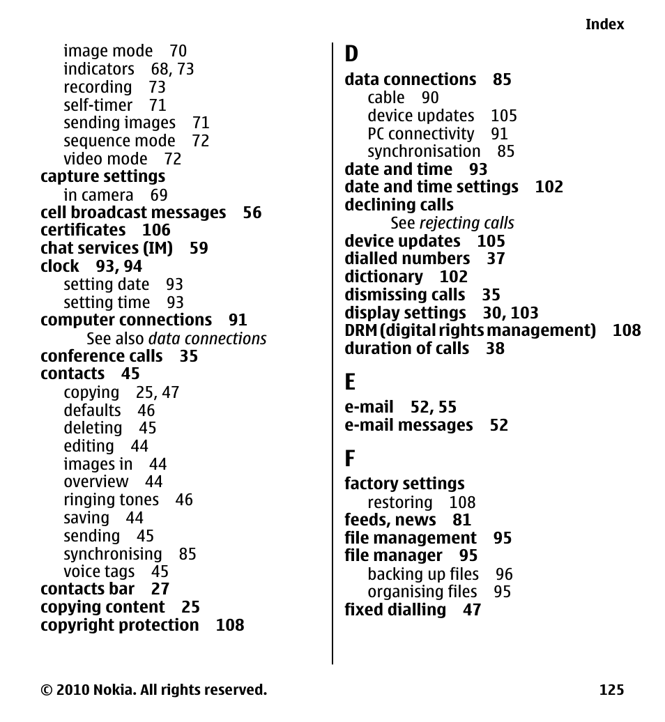 Nokia 5228 User Manual | Page 125 / 129