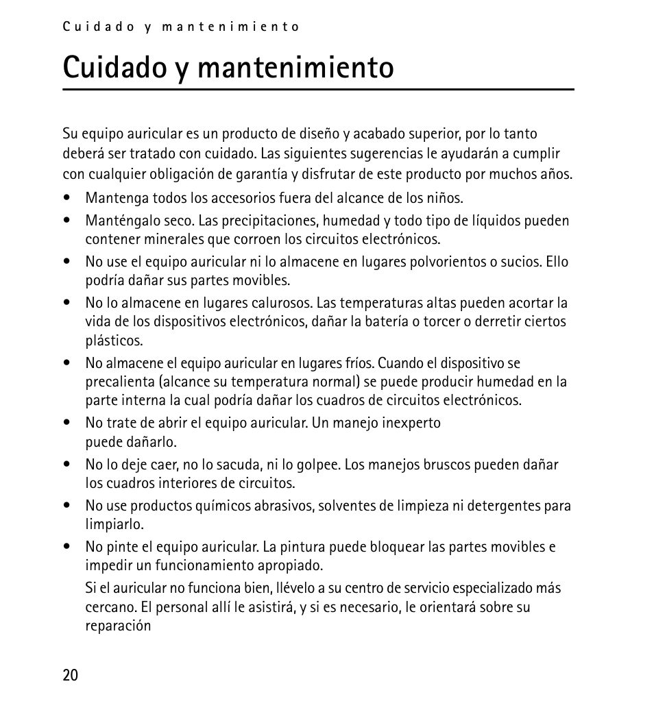 Cuidado y mantenimiento | Nokia 9232254 User Manual | Page 40 / 86