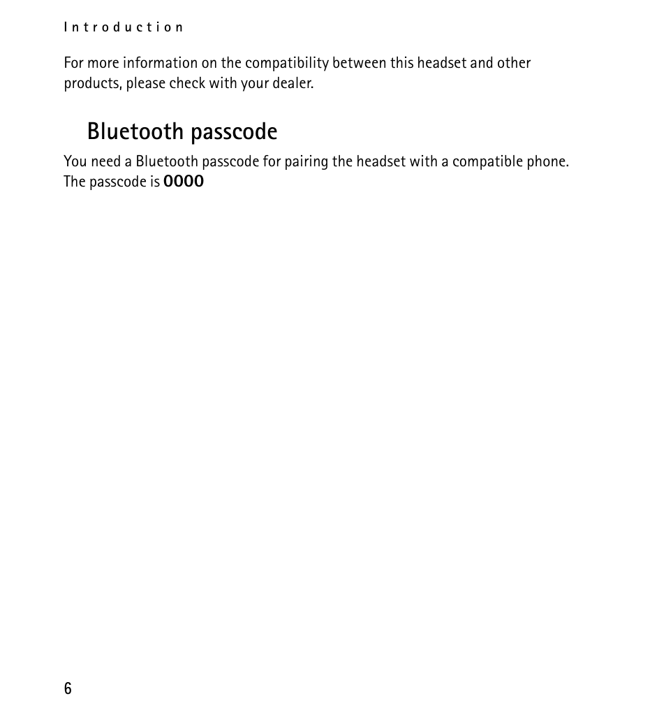 Bluetooth passcode | Nokia 9232254 User Manual | Page 6 / 86