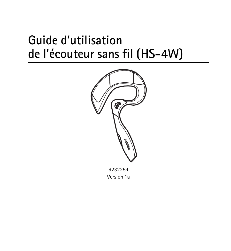 Guide d’utilisation de l’écouteur sans fil (hs-4w) | Nokia 9232254 User Manual | Page 65 / 86