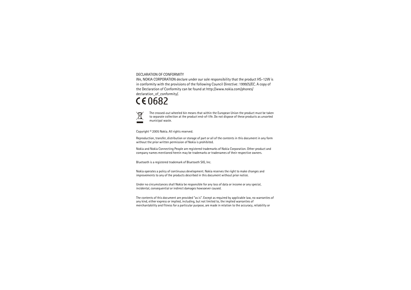 Nokia HS-12W User Manual | Page 2 / 20