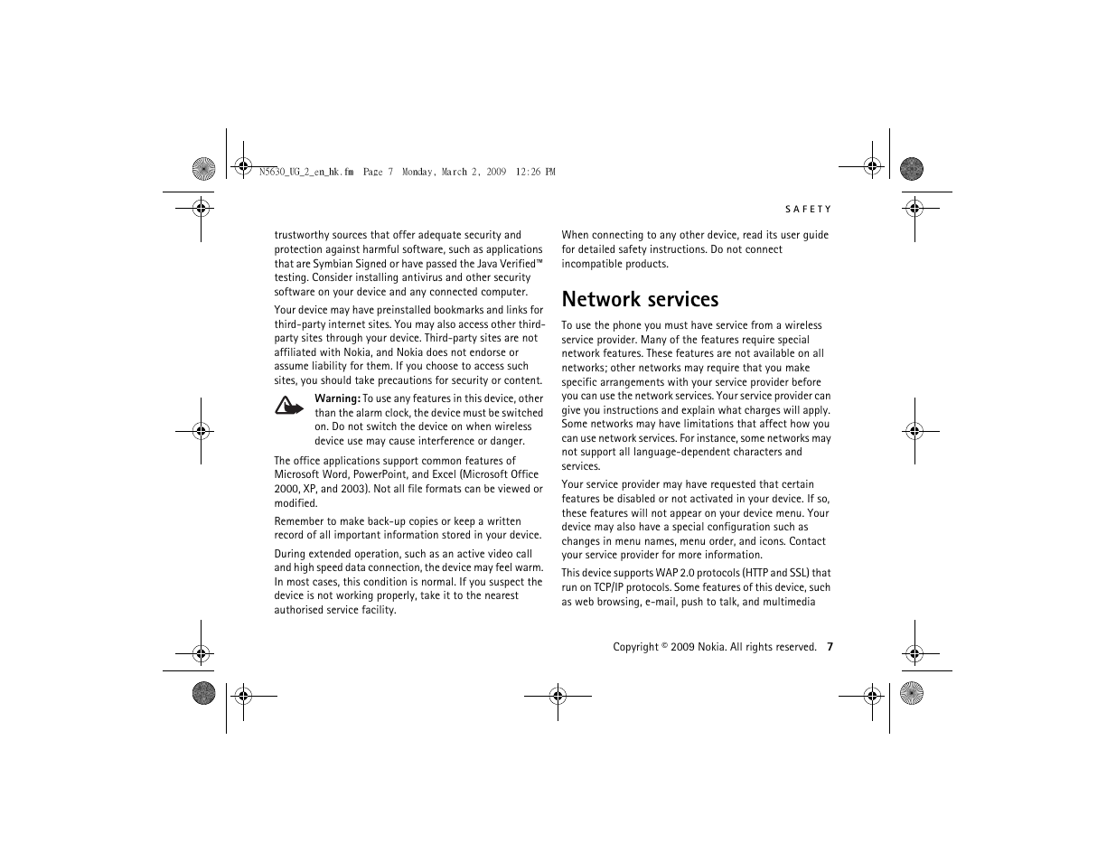 Network services | Nokia 5630 User Manual | Page 8 / 87