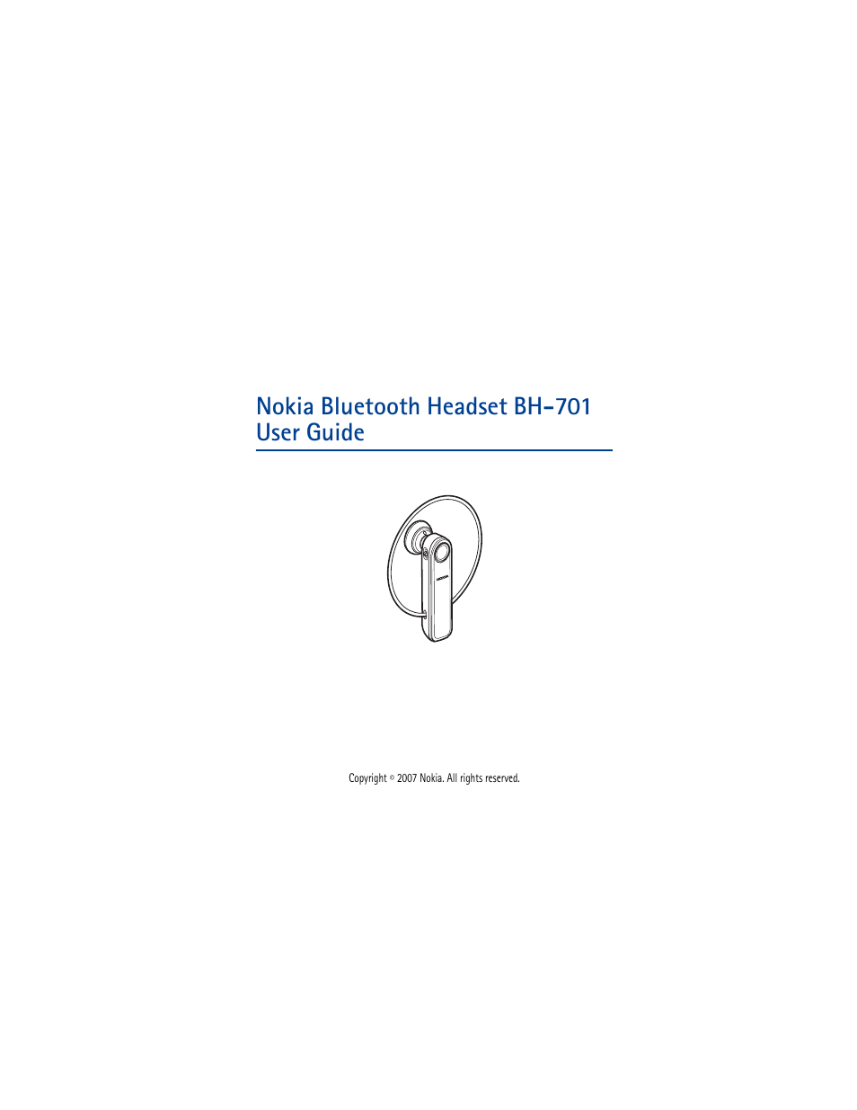 Nokia PHONE ACCESSORY BH-701 User Manual | 59 pages