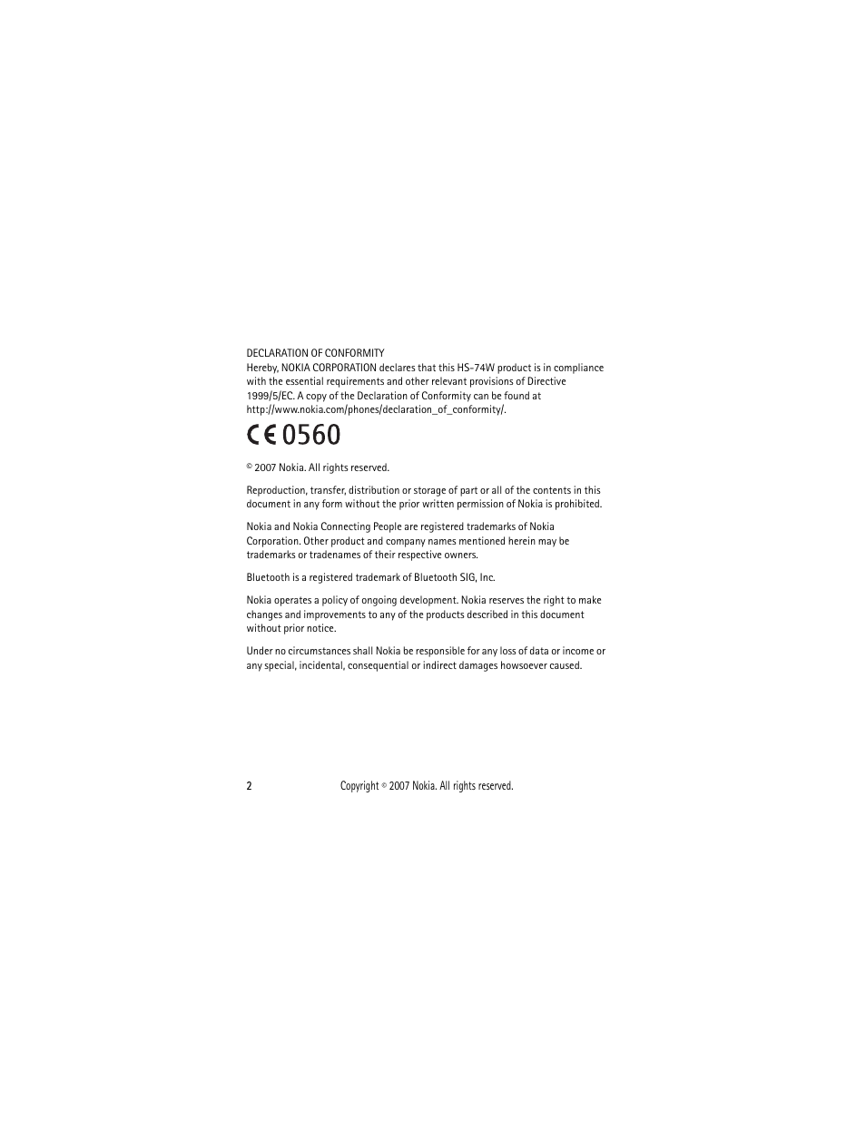 Nokia PHONE ACCESSORY BH-701 User Manual | Page 2 / 59