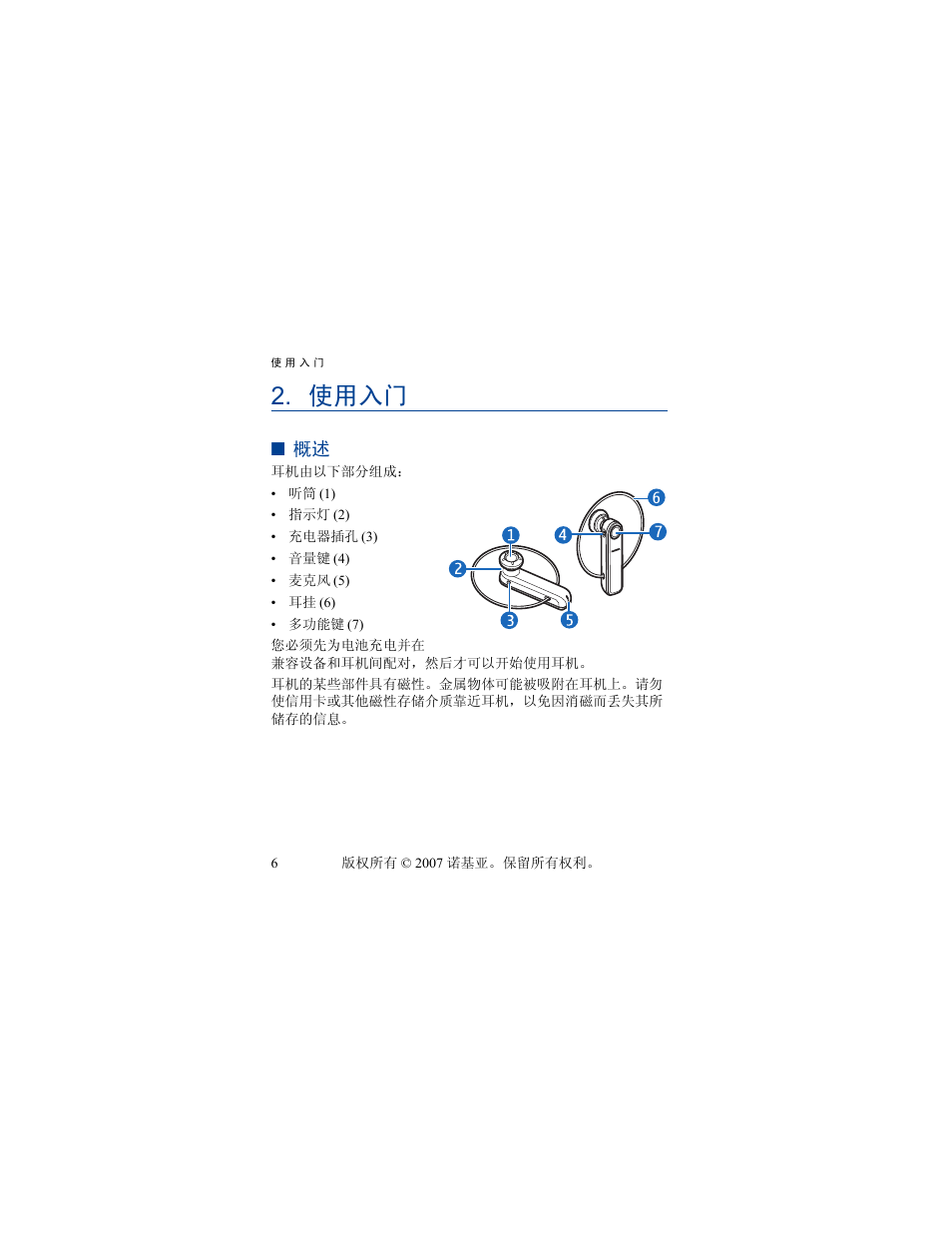 使用入门 | Nokia PHONE ACCESSORY BH-701 User Manual | Page 22 / 59