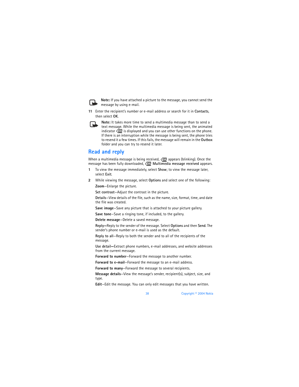 Read and reply | Nokia 3120b User Manual | Page 47 / 131