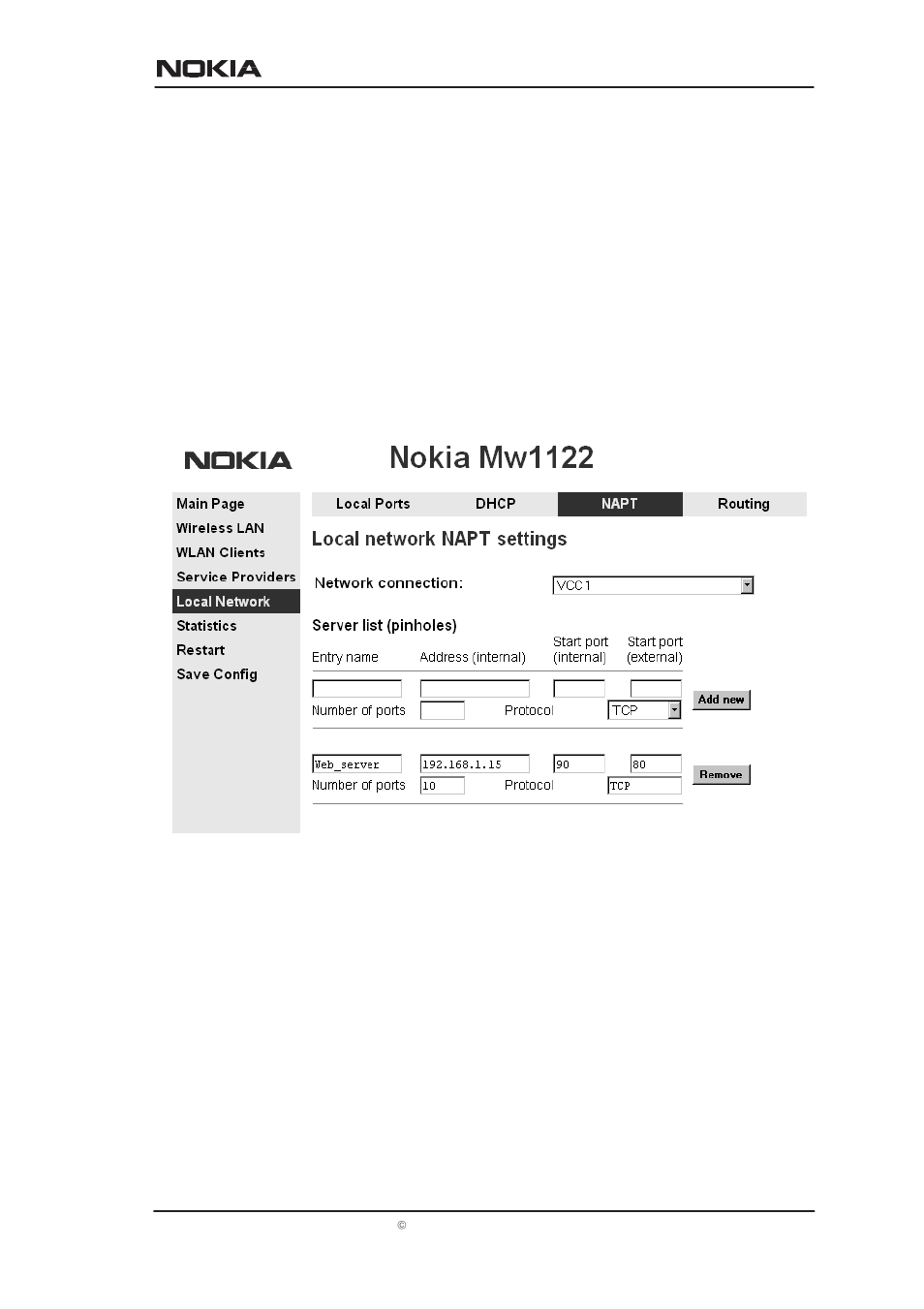 Managing mw1122 | Nokia MW1122 User Manual | Page 62 / 129