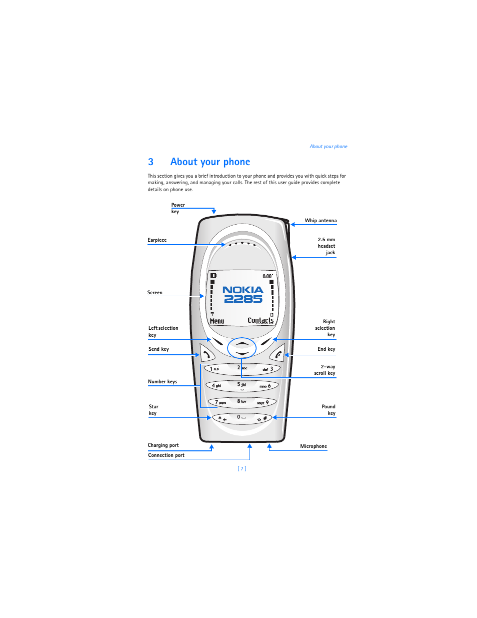 3 about your phone, 3about your phone | Nokia 2285 User Manual | Page 12 / 201