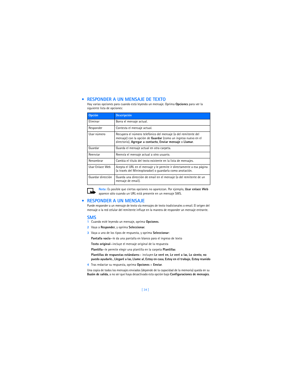 Responder a un mensaje de texto, Responder a un mensaje | Nokia 2285 User Manual | Page 139 / 201