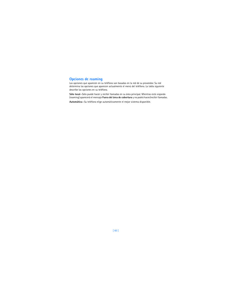 Opciones de roaming | Nokia 2285 User Manual | Page 165 / 201