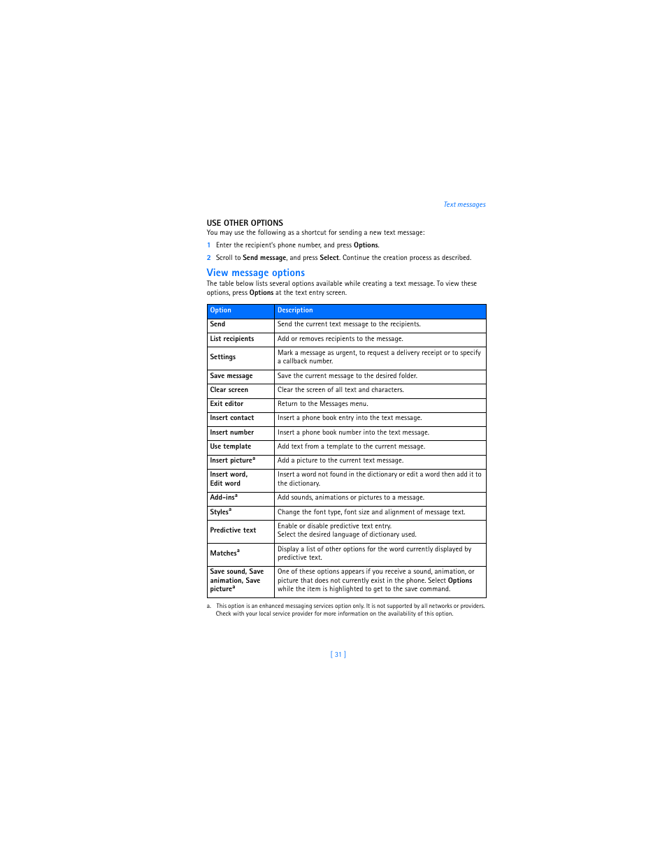 View message options | Nokia 2285 User Manual | Page 36 / 201