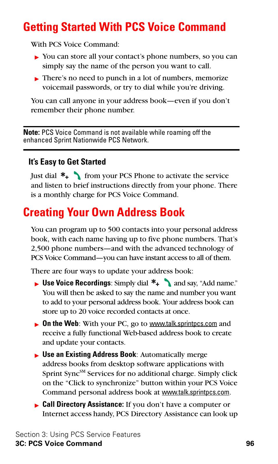 Getting started with pcs voice command, Creating your own address book, It’s easy to get started | Nokia 3588i User Manual | Page 103 / 145