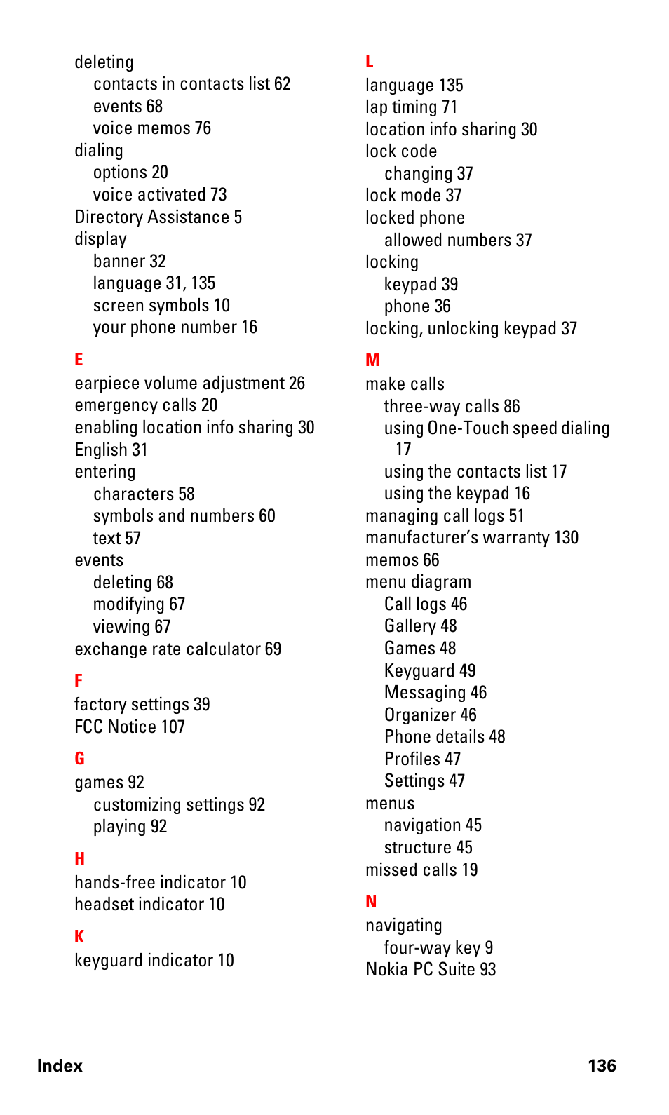 Nokia 3588i User Manual | Page 143 / 145