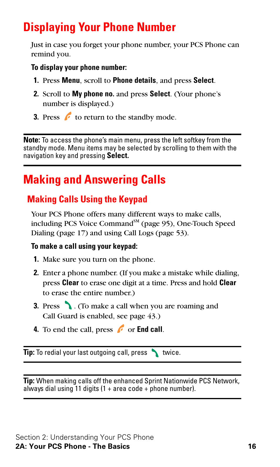 Displaying your phone number, Making and answering calls, Making calls using the keypad | Nokia 3588i User Manual | Page 23 / 145