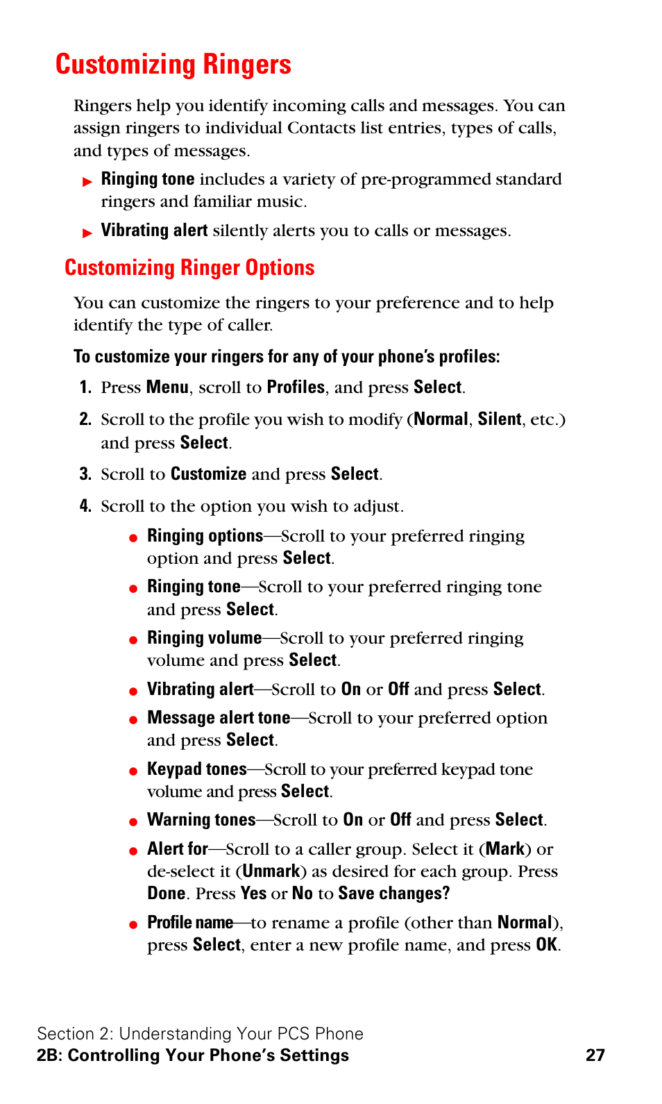Customizing ringers, Customizing ringer options | Nokia 3588i User Manual | Page 34 / 145