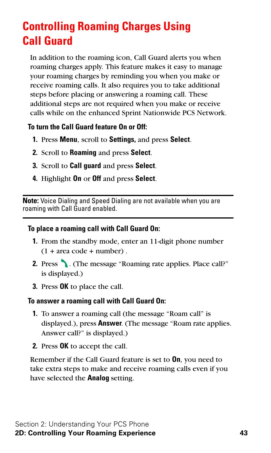 Controlling roaming charges using call guard | Nokia 3588i User Manual | Page 50 / 145