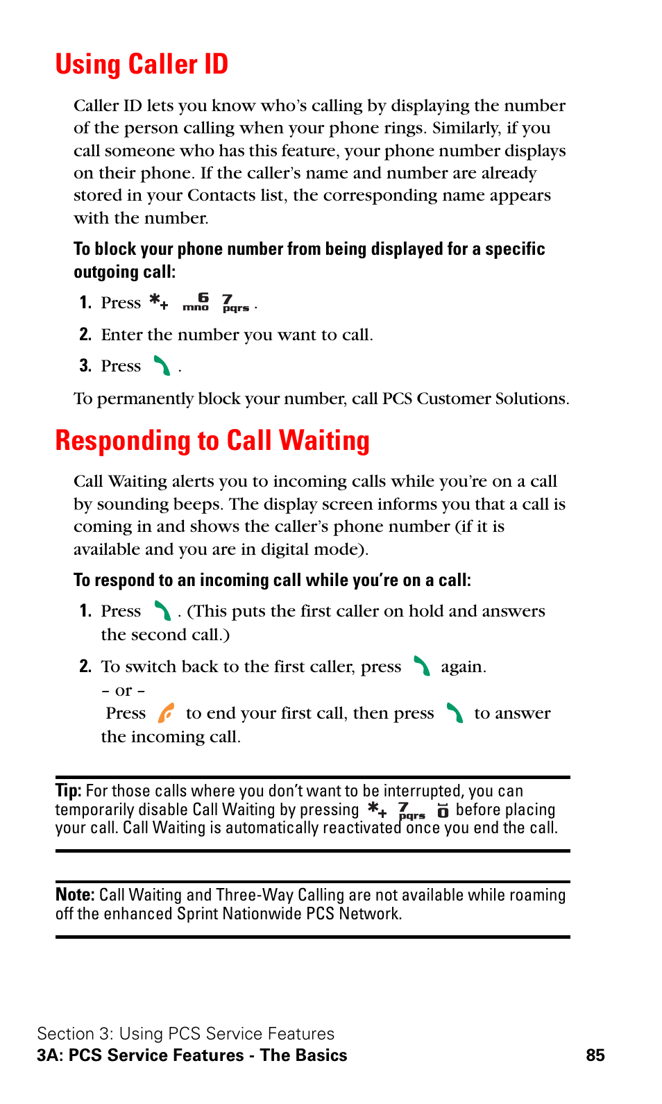 Using caller id, Responding to call waiting, Using caller id responding to call waiting | Nokia 3588i User Manual | Page 92 / 145