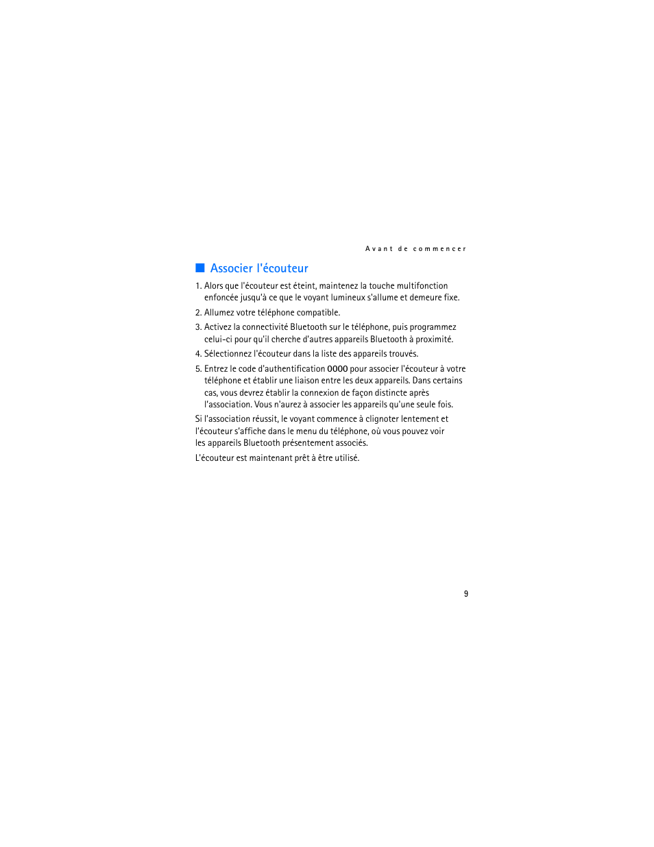 Associer l'écouteur | Nokia BH-600 User Manual | Page 57 / 64