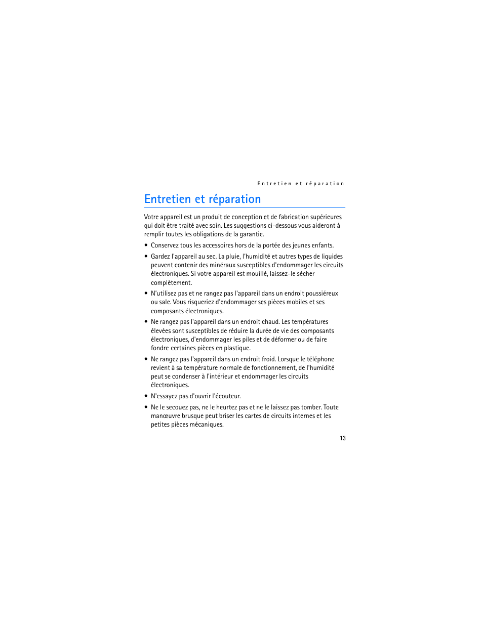 Entretien et réparation | Nokia BH-600 User Manual | Page 61 / 64