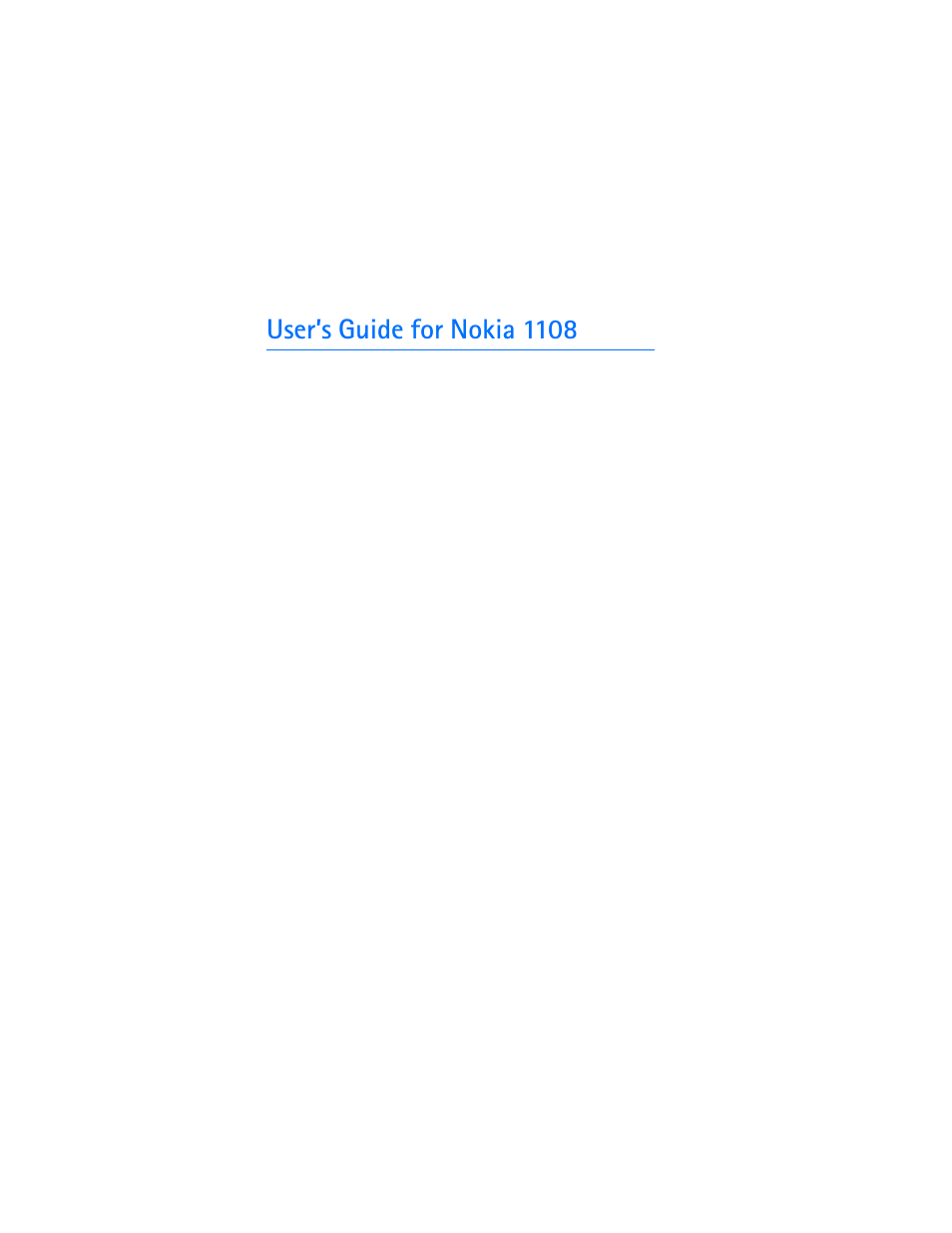 Nokia 1108 User Manual | 45 pages