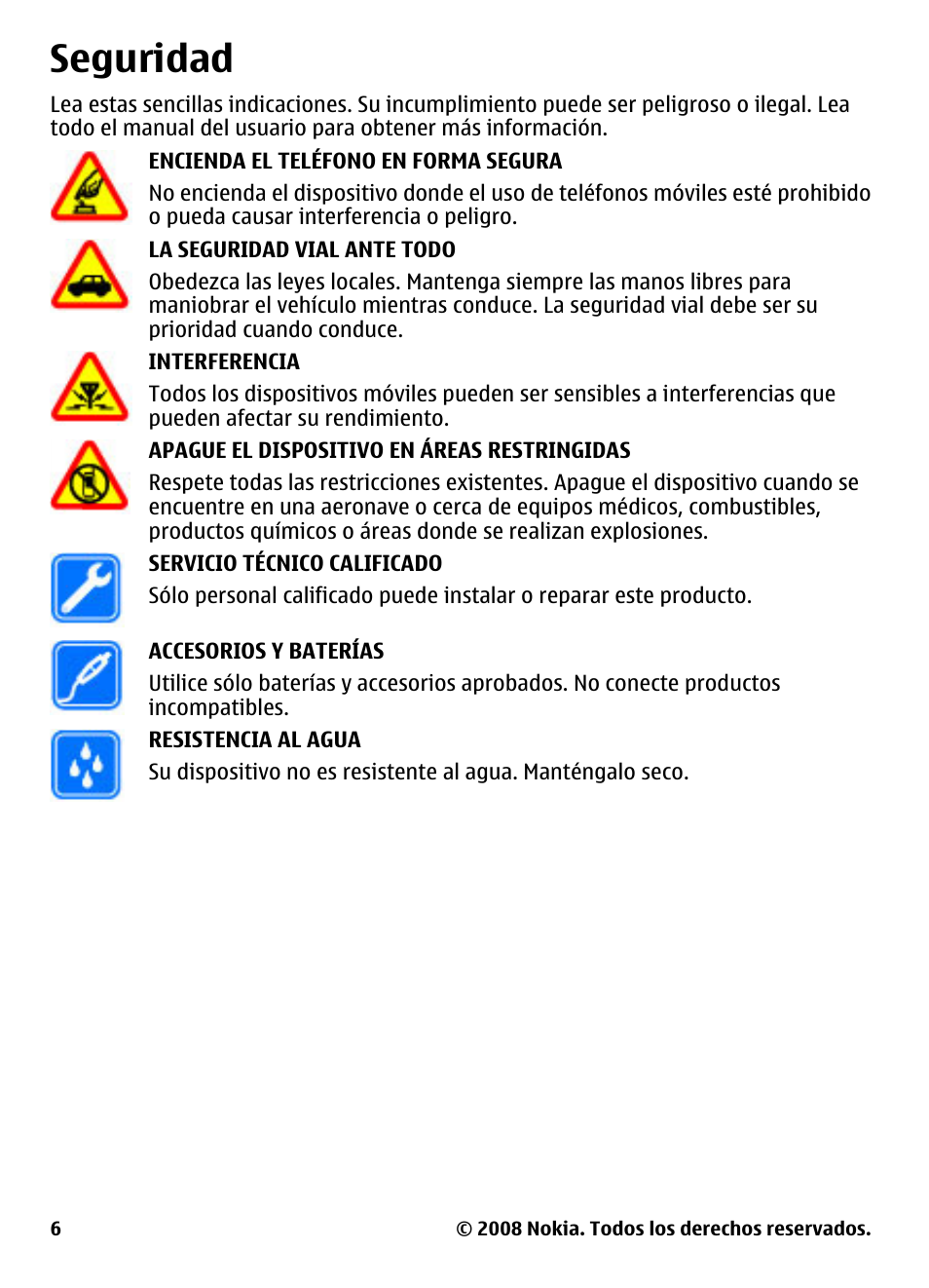 Seguridad | Nokia XpressMusic 5130 User Manual | Page 42 / 74