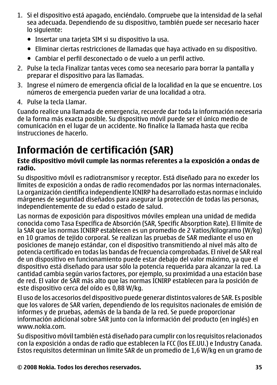 Información de certificación (sar) | Nokia XpressMusic 5130 User Manual | Page 71 / 74