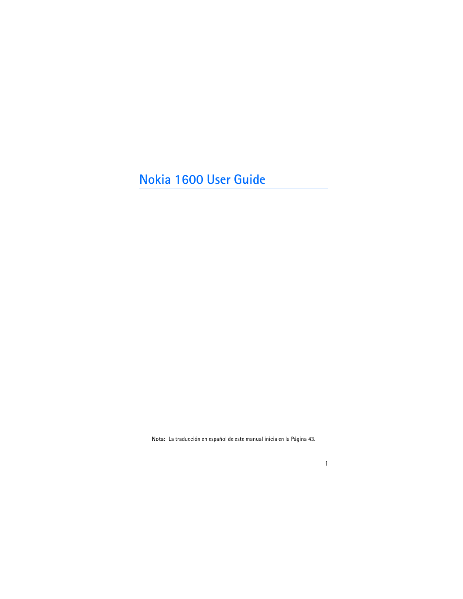 Nokia 1600 user guide | Nokia 1600 User Manual | Page 2 / 89