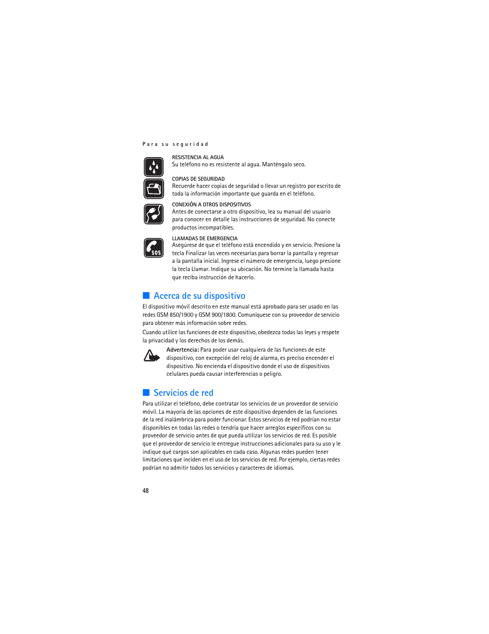 Acerca de su dispositivo, Servicios de red | Nokia 1600 User Manual | Page 49 / 89