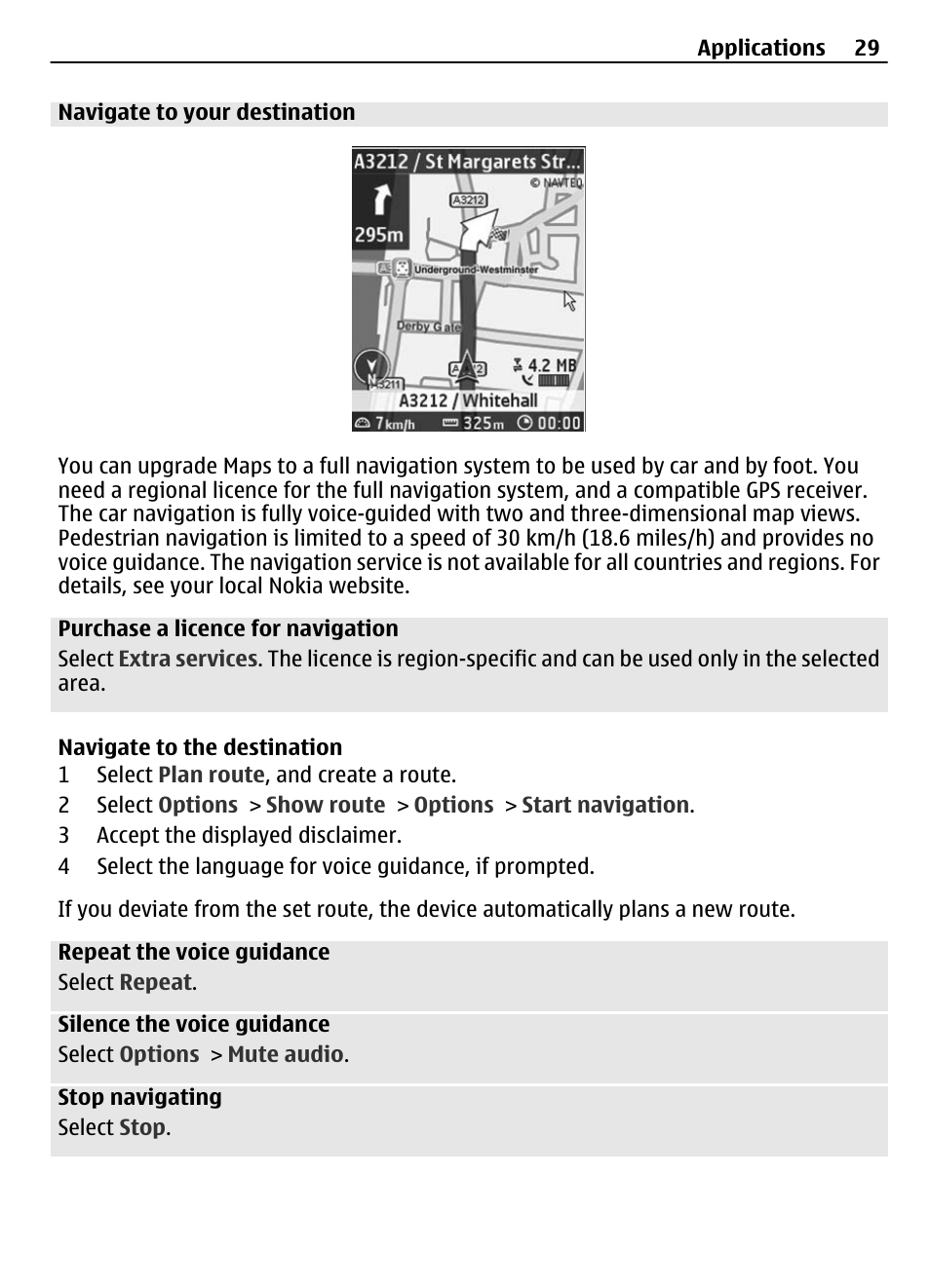 Navigate to your destination | Nokia 7230 User Manual | Page 29 / 38