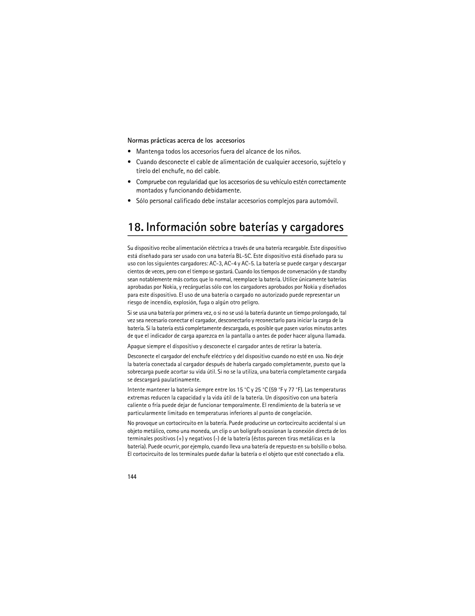 Información sobre baterías y cargadores | Nokia 3555 User Manual | Page 145 / 161
