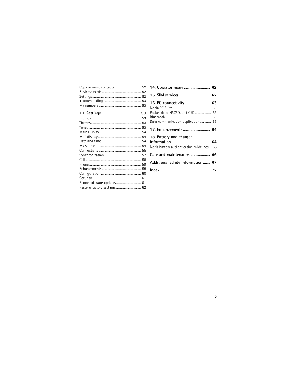 Nokia 3555 User Manual | Page 6 / 161
