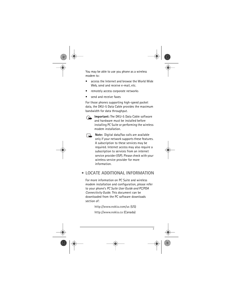 Locate additional information | Nokia DKU-5 User Manual | Page 7 / 12