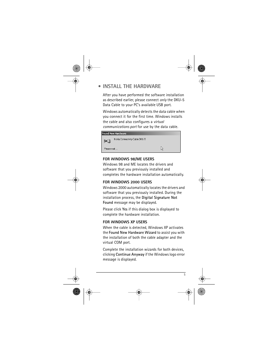 Install the hardware | Nokia DKU-5 User Manual | Page 9 / 12