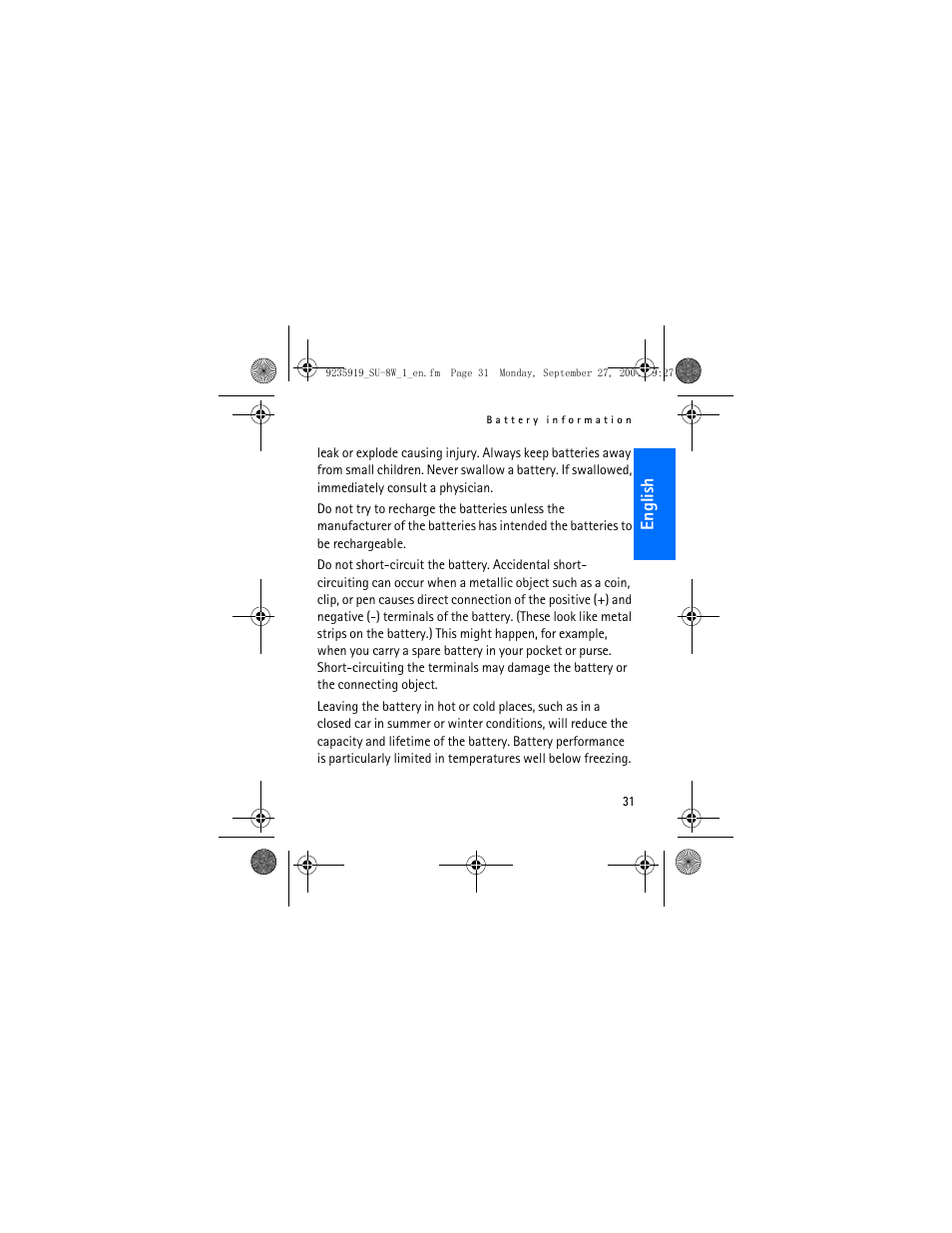 English | Nokia SU-8W User Manual | Page 31 / 34