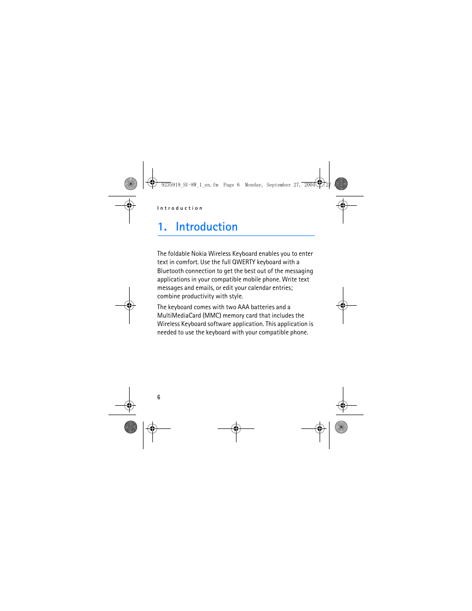 Introduction | Nokia SU-8W User Manual | Page 6 / 34