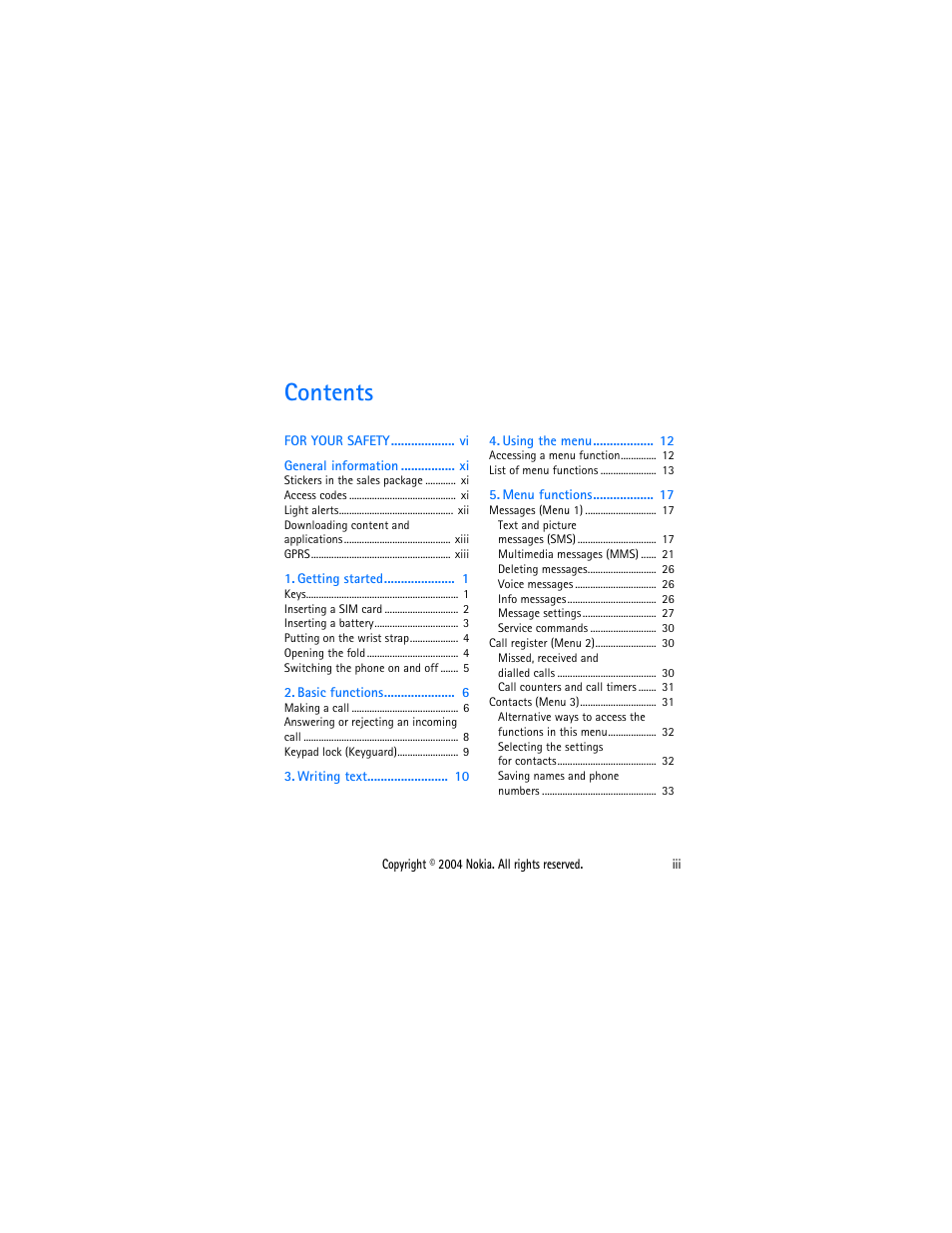 Nokia 2650 User Manual | Page 4 / 106