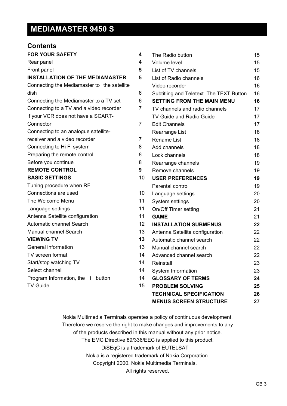 Nokia 9450 S User Manual | Page 3 / 28