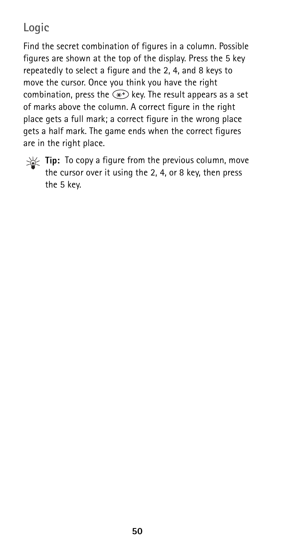 Logic | Nokia 5160 User Manual | Page 57 / 81