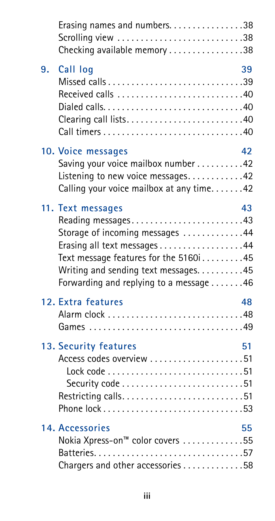 Nokia 5160 User Manual | Page 6 / 81