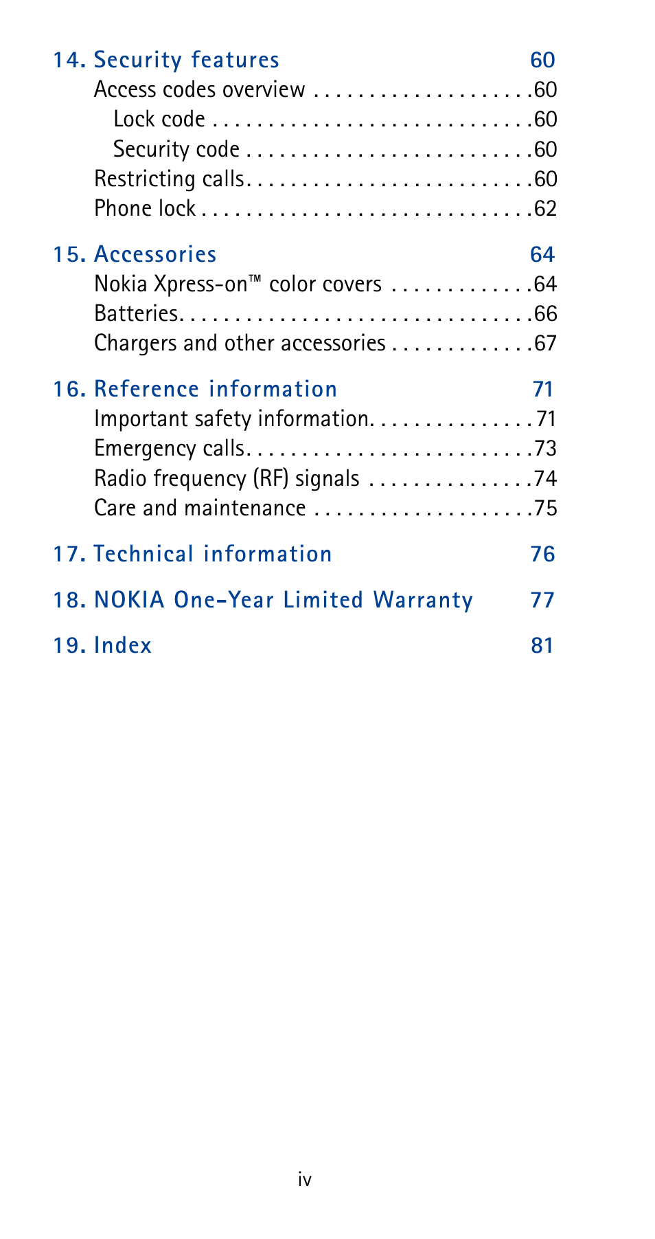 Nokia 5165 User Manual | Page 7 / 93