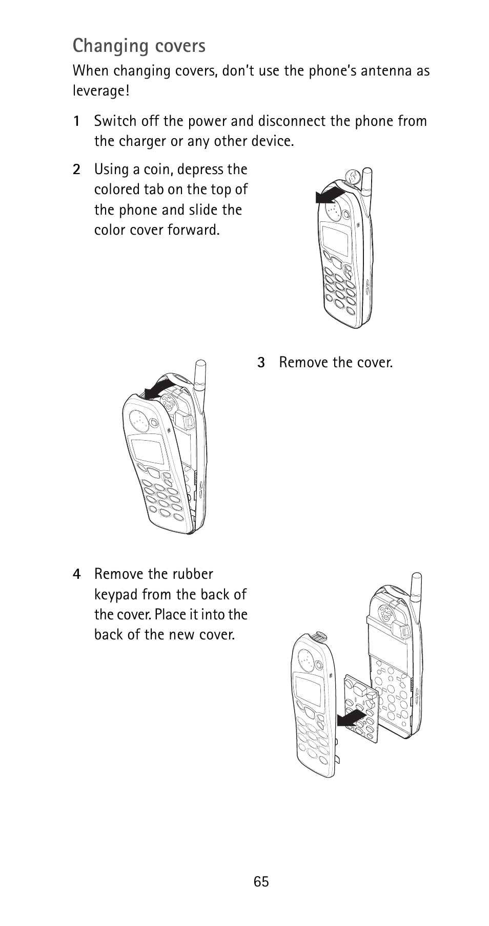 Changing covers | Nokia 5165 User Manual | Page 72 / 93
