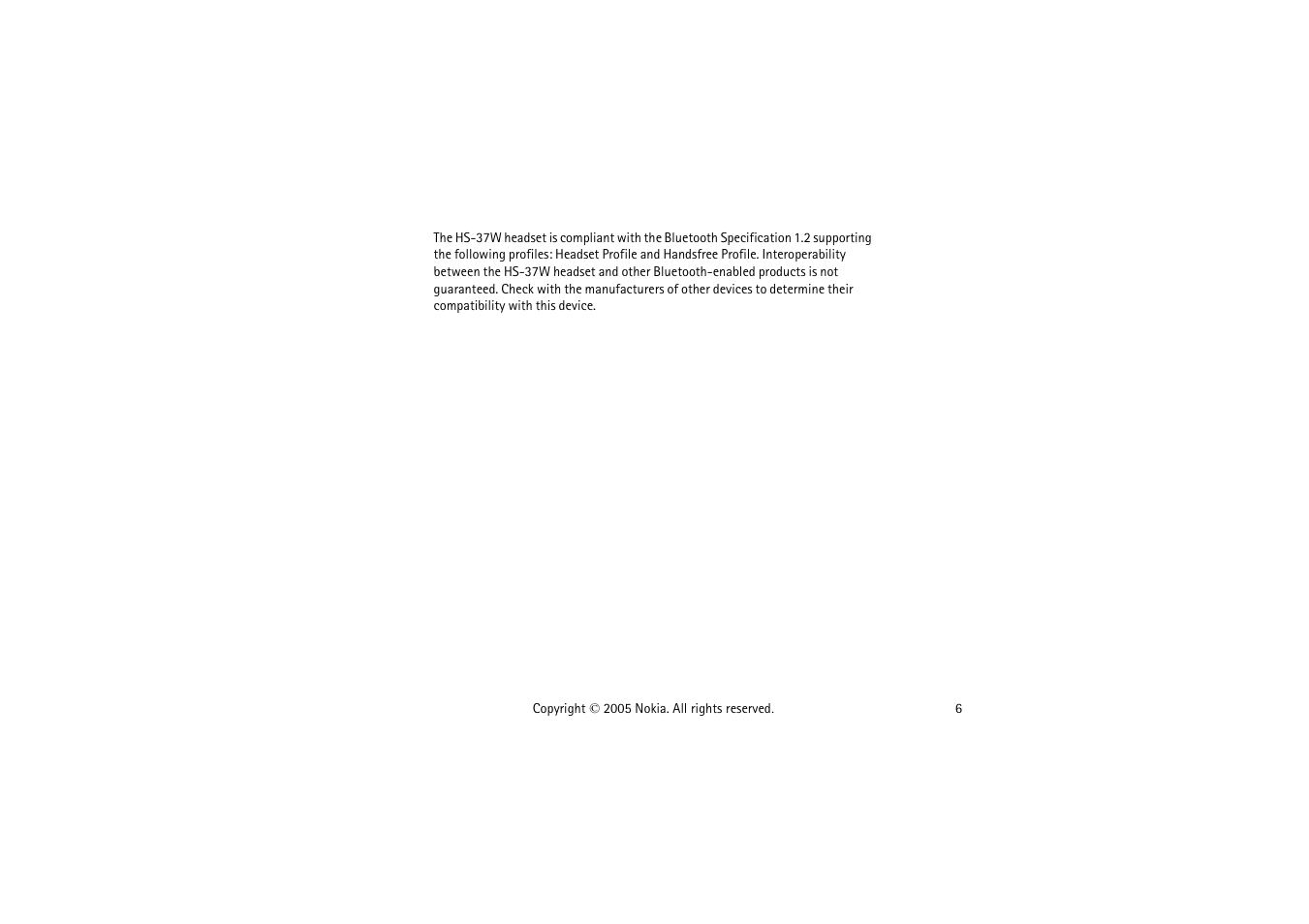 Nokia HS-37W User Manual | Page 6 / 14