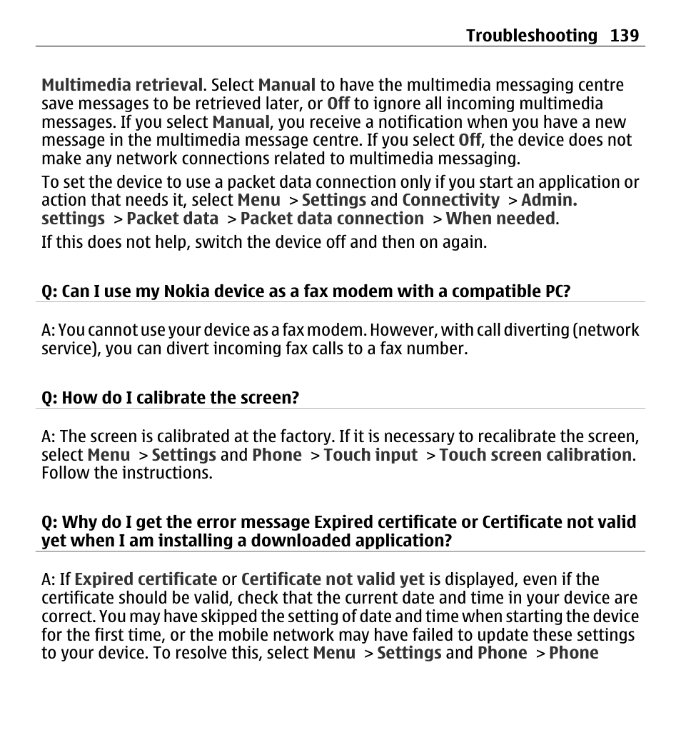 Nokia 5250 User Manual | Page 139 / 156