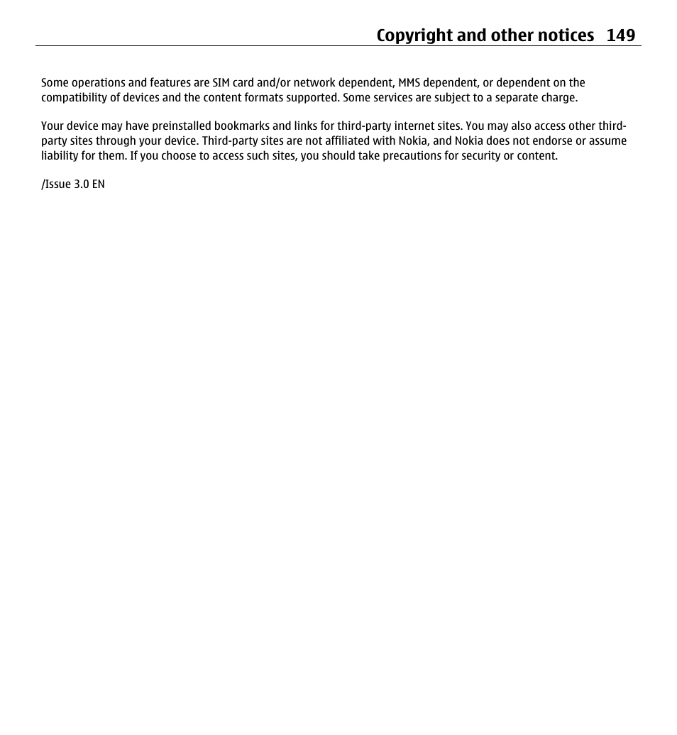 Copyright and other notices 149 | Nokia 5250 User Manual | Page 149 / 156