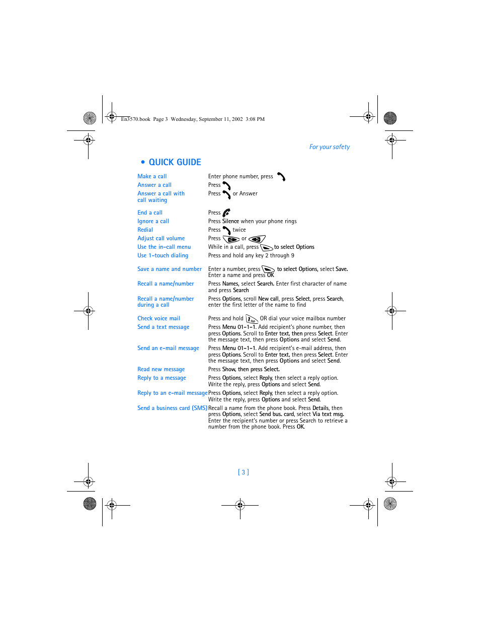 Quick guide | Nokia 3570 User Manual | Page 11 / 192