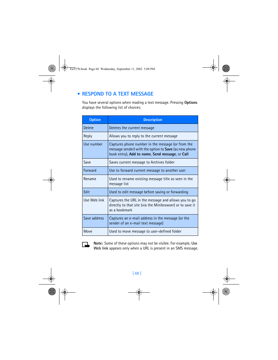 Respond to a text message | Nokia 3570 User Manual | Page 76 / 192